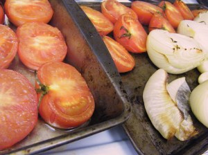 Lots and lots of tomatoes and onions