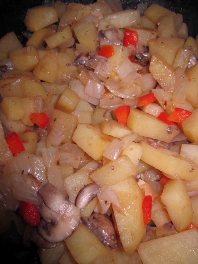 Adding the red pepper