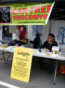 The Car Free Vancouver booth.