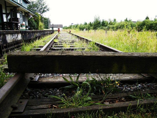 The old rail line beside the historic CN station.