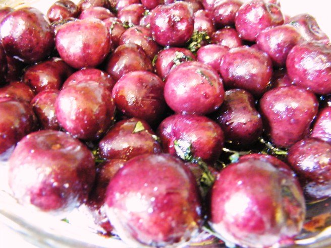 The cherries, roasted. The cherries, roasted.