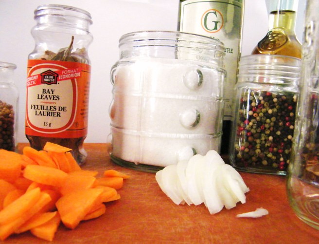 Ingredients for the potatoes in a jar Ingredients for the potatoes in a jar