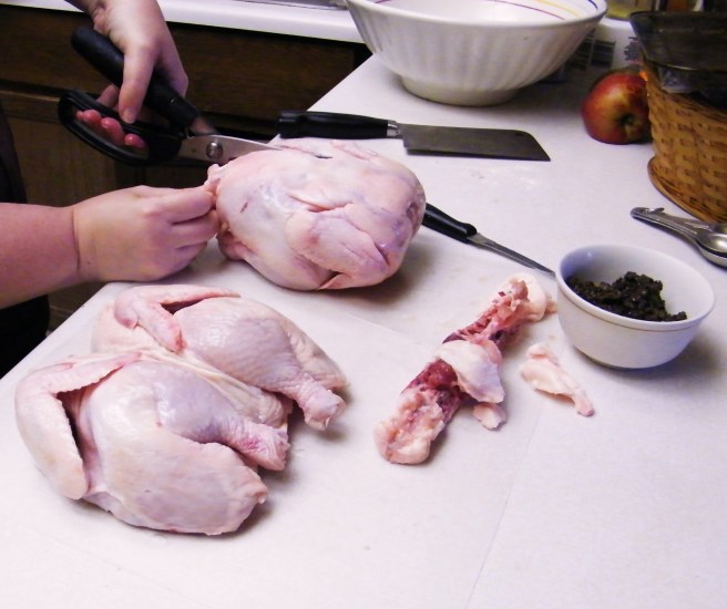 Spatchcocking in action.