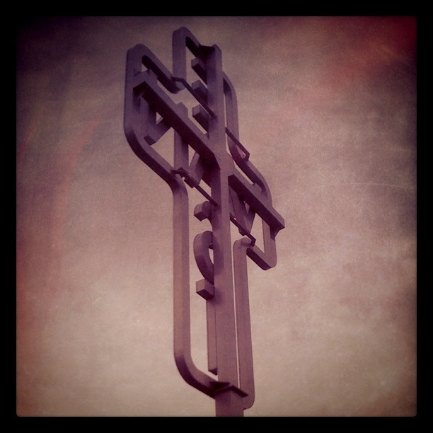 Ken Lum's East Van sign, from the rear.