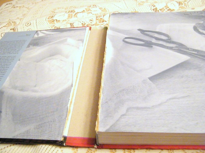 My copy of Around My French Table, showing a little wear and tear.