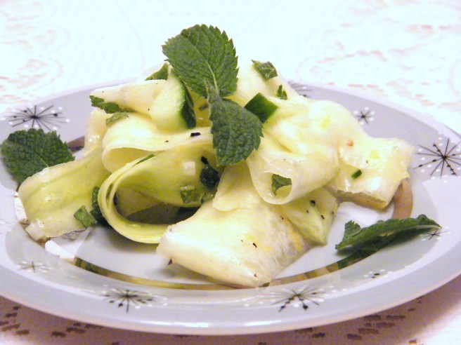 Minted Zucchini...it's a salad, a very pretty salad...
