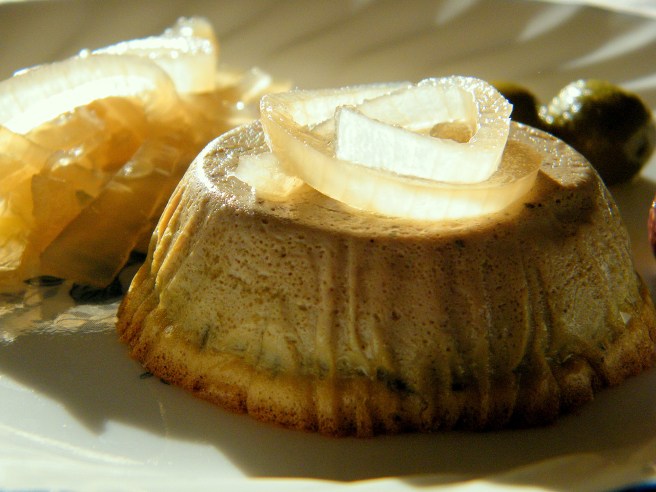 Chicken Liver Gâteau With Pickled Onions