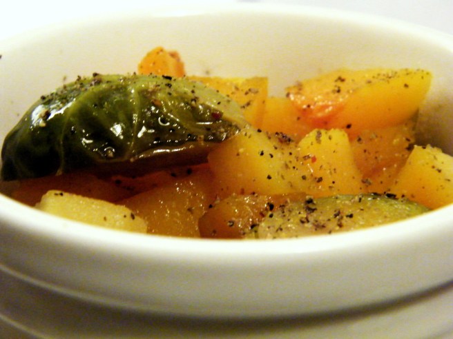 Brown-Sugar Squash and Brussels Sprouts