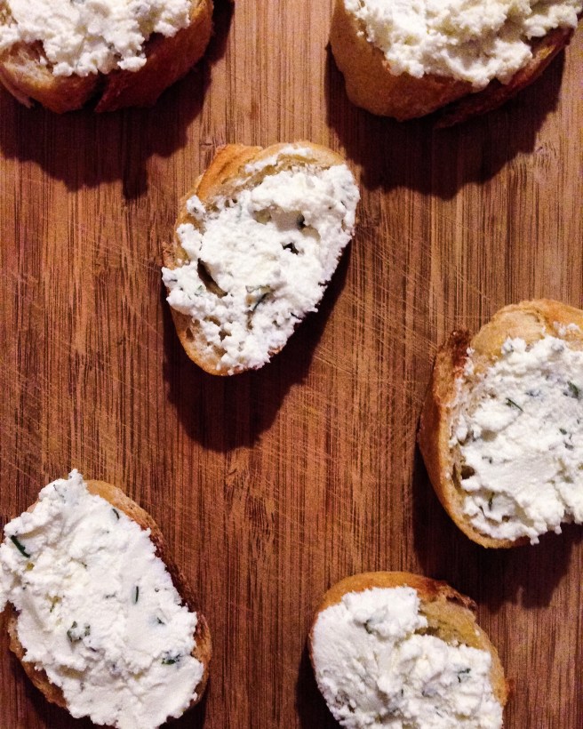 Rosemary-Oregano Goat Cheese Toasts