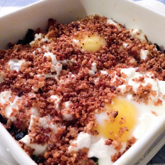 Baked Eggs with Kale