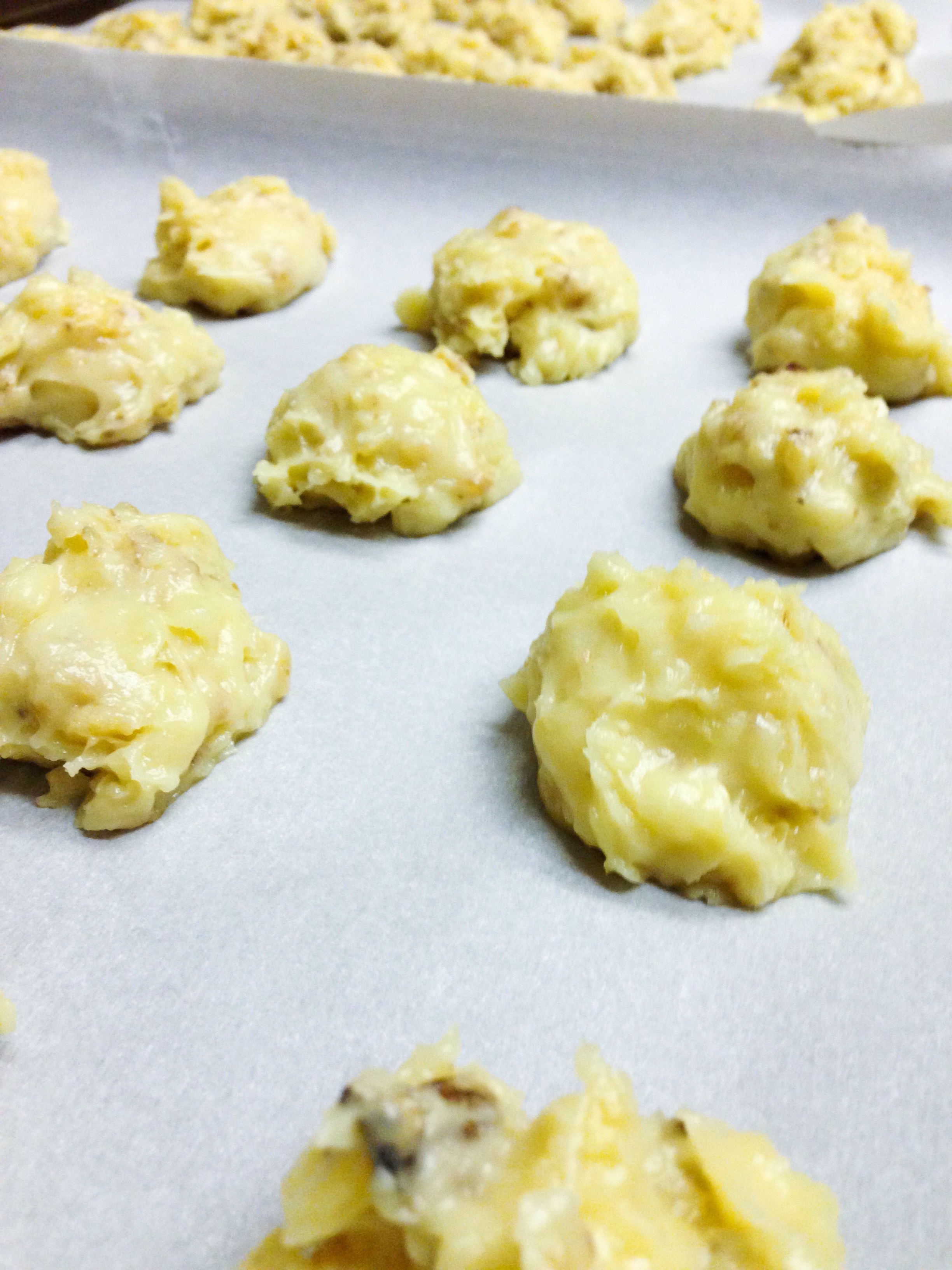 Gougères ready for the freezer